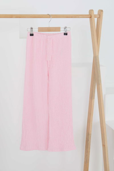 Beli Lastikli Pantolon - 27447 PEMBE