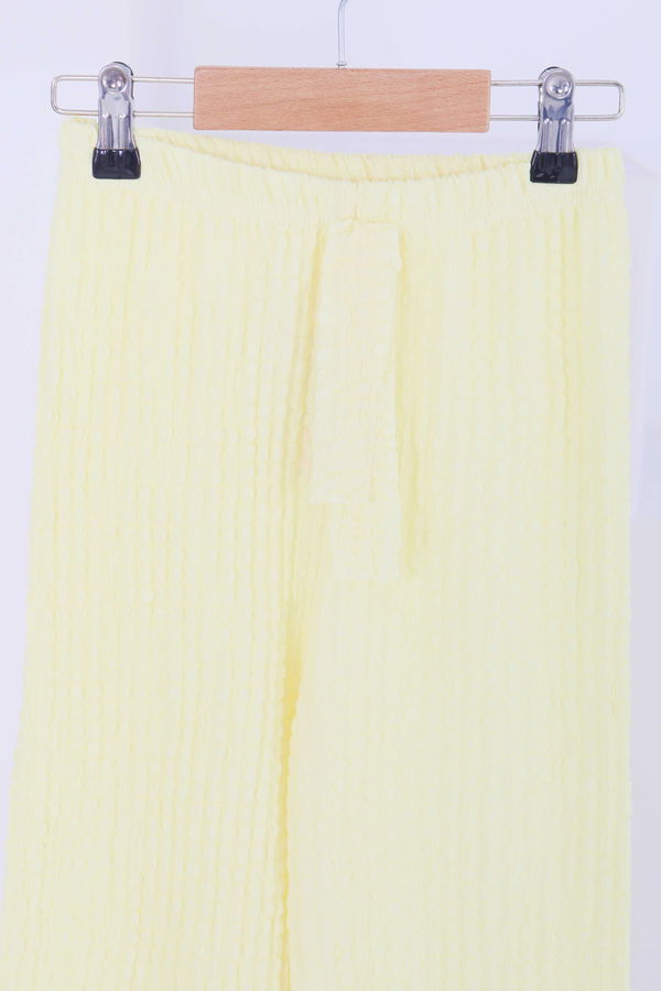 Beli Lastikli Pantolon - 27447 Sarı