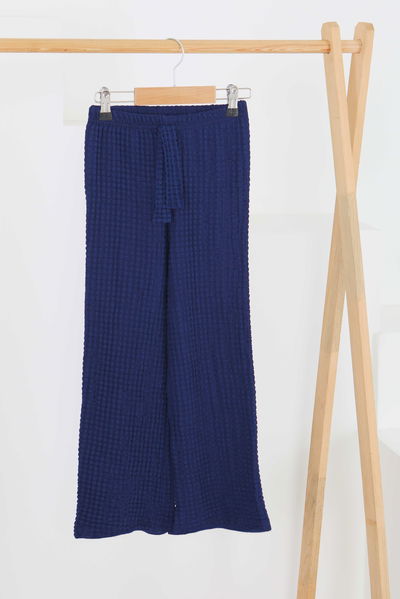 Beli Lastikli Pantolon - 27447 LACİVERT