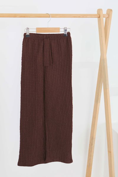 Beli Lastikli Pantolon - 27447 KAHVERENGİ