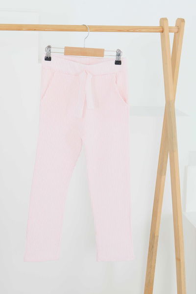 Çizgili Cepli Pantolon - 27450 PEMBE