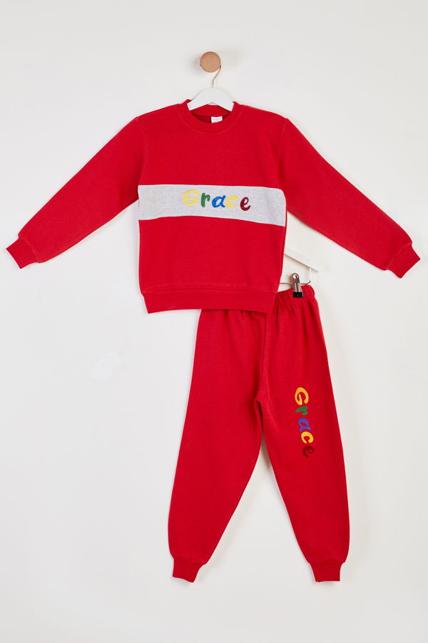 Erkek Çocuk Kırmızı Baskılı Pijama Takımı - 26448