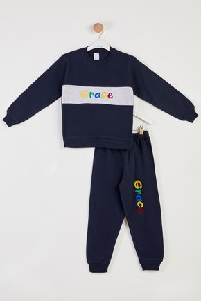 Erkek Çocuk Lacivert Baskılı Pijama Takımı - 26448