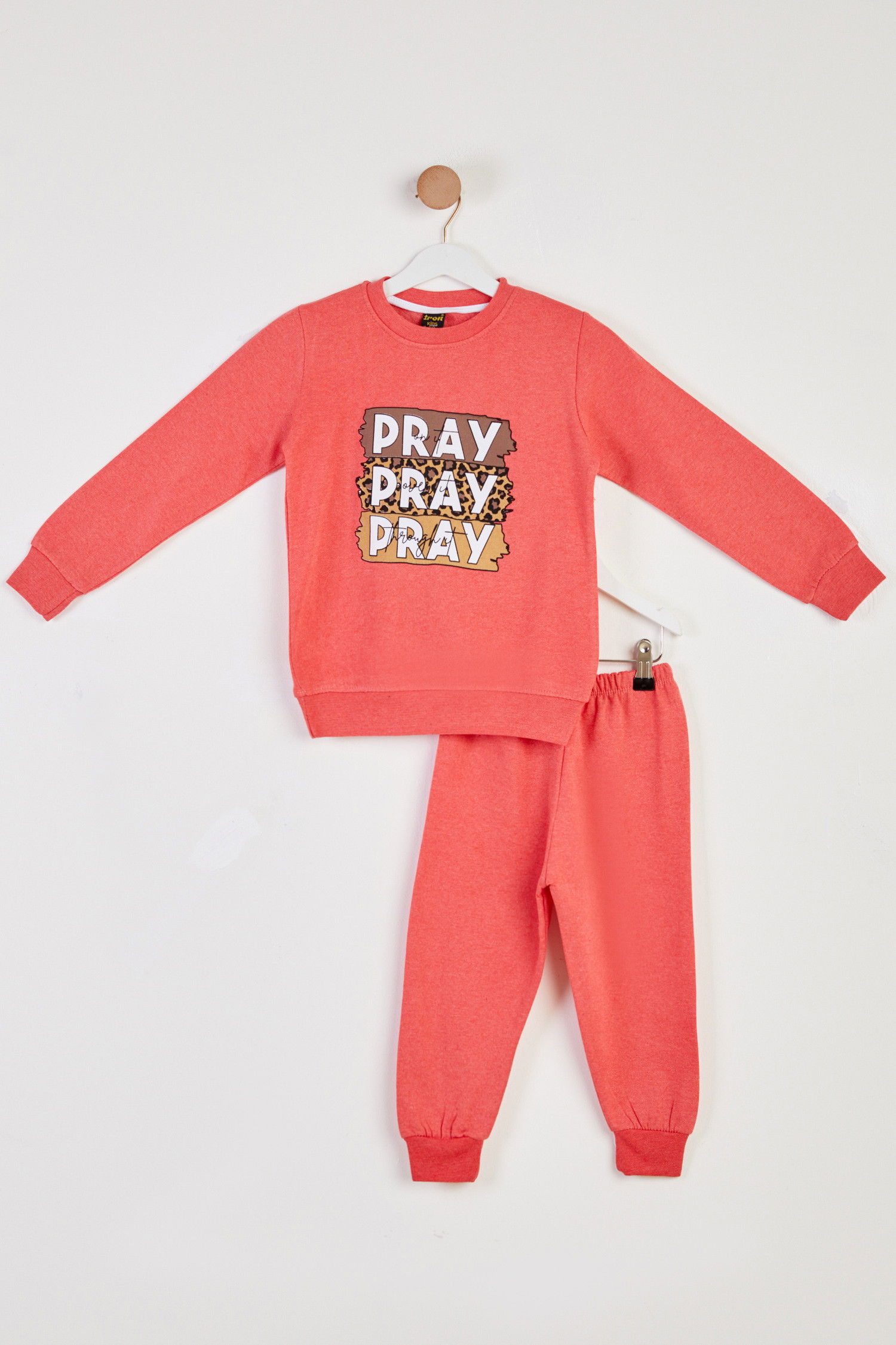 Kız Çocuk Pembe Baskılı Sweatshirt - 26442 PEMBE
