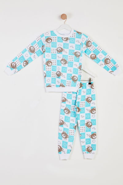 Erkek Çocuk Yeşil Baskılı Pijama Takımı - 26450