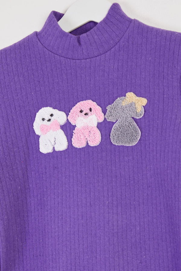 Kız Çocuk Mor Baskılı Pijama Takımı - 26443 MOR
