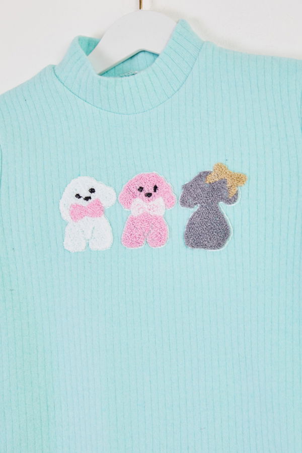 Kız Çocuk Yeşil Baskılı Pijama Takımı - 26443