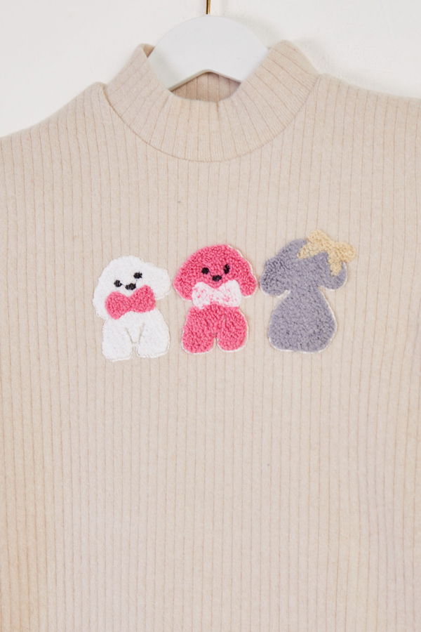 Kız Çocuk Bej Baskılı Pijama Takımı - 26443
