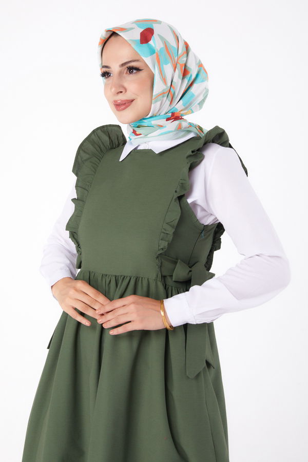 Düz Bisiklet Yaka Kadın Haki Jile - 13282 HAKİ