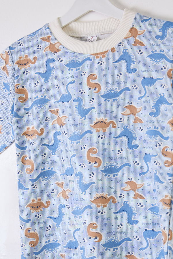 Kız Çocuk Mavi Baskılı Pijama Takımı - 26311 MAVİ