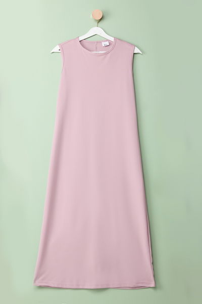 Düz Bisiklet Yaka Kadın Pembe Tunik - 13013