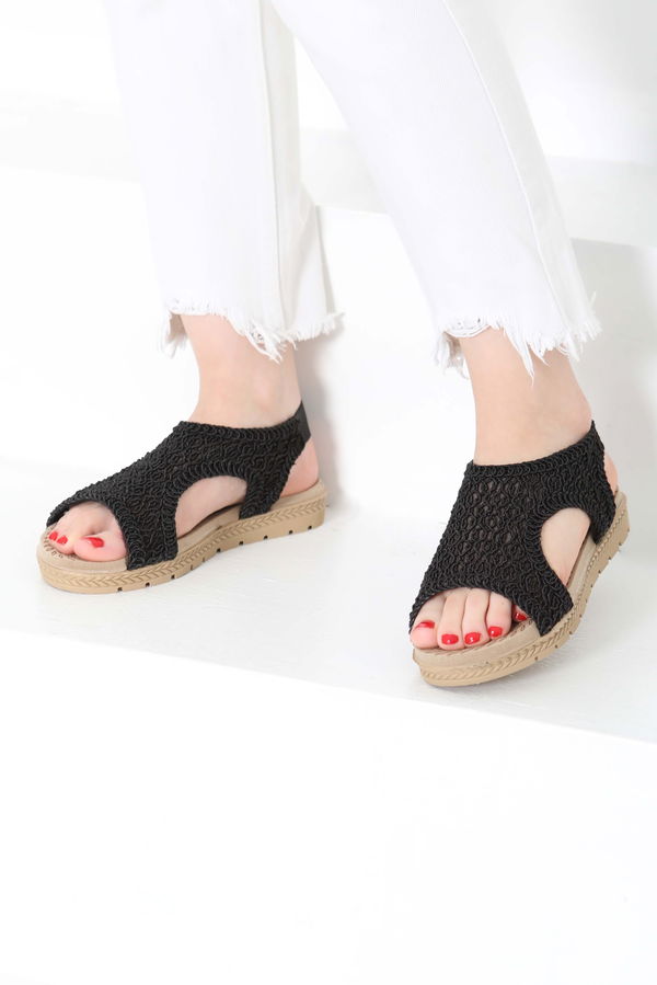 Nakış Hasırlı Sandalet - 27156