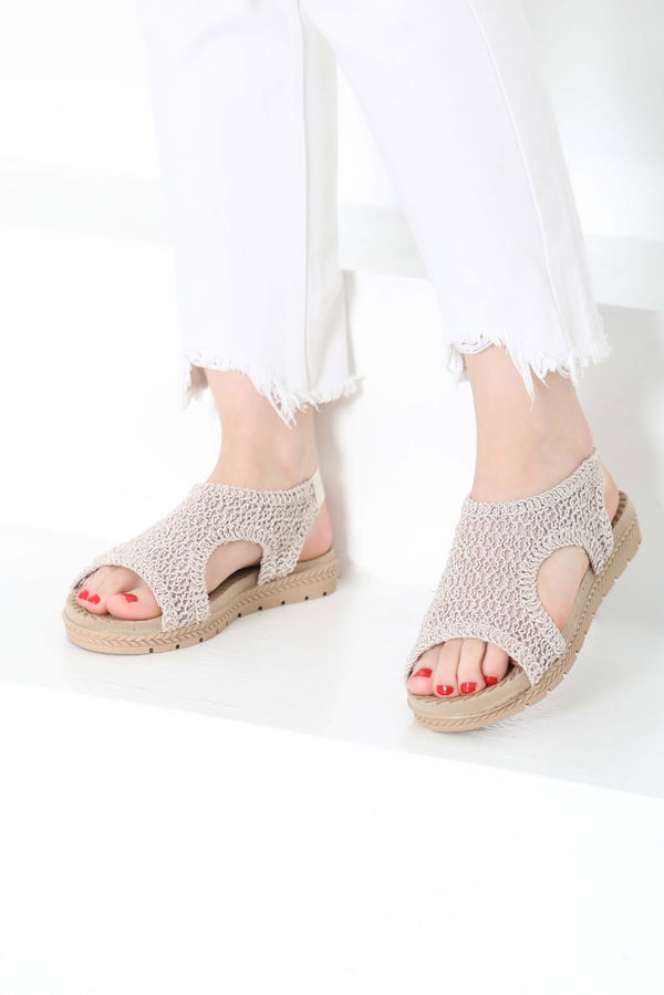 Nakış Hasırlı Sandalet - 27156
