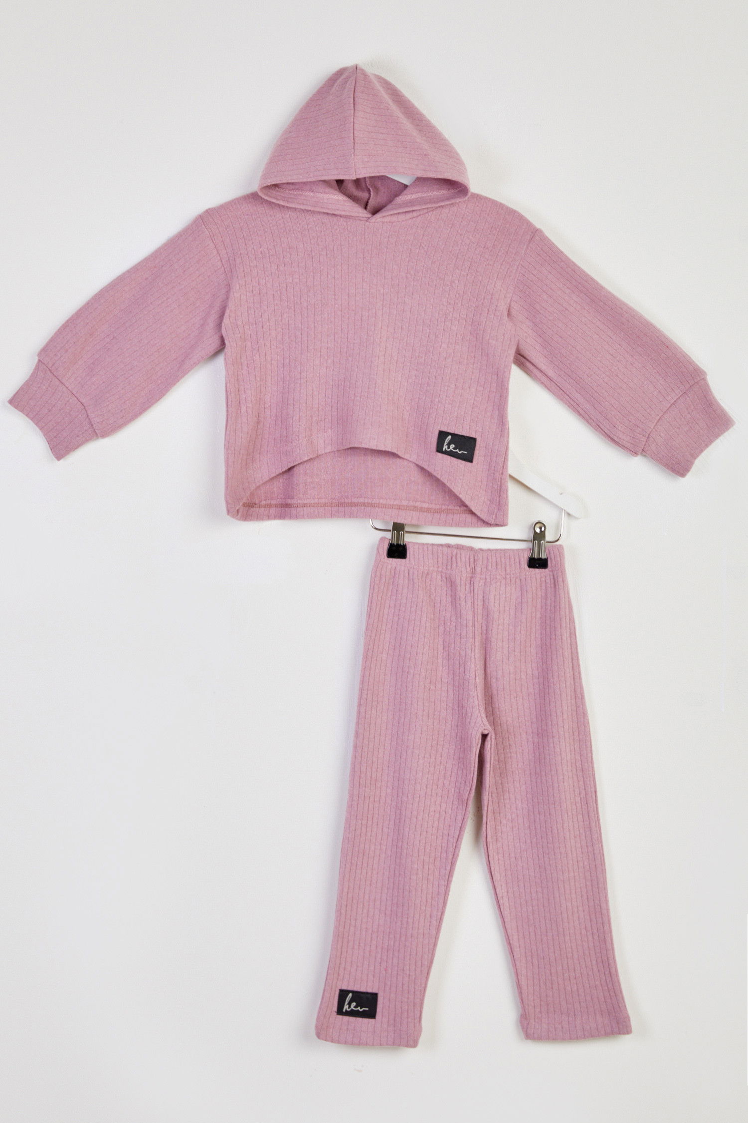 Kız Çocuk Pembe Armalı İkili Takım - 26464 PEMBE