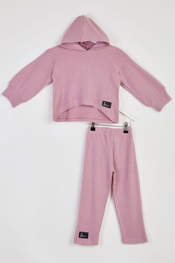 Kız Çocuk Pembe Armalı İkili Takım - 26464 PEMBE