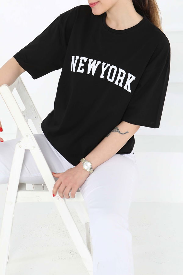 NEW YORK Baskılı Kısa Kollu T-Şhirt - 27125
