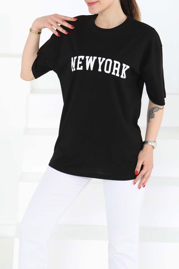 NEW YORK Baskılı Kısa Kollu T-Şhirt - 27125