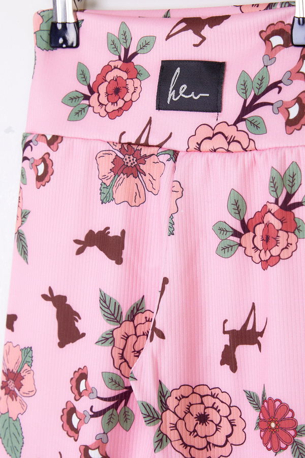 Kız Çocuk Pembe Desenli Tayt - 26111