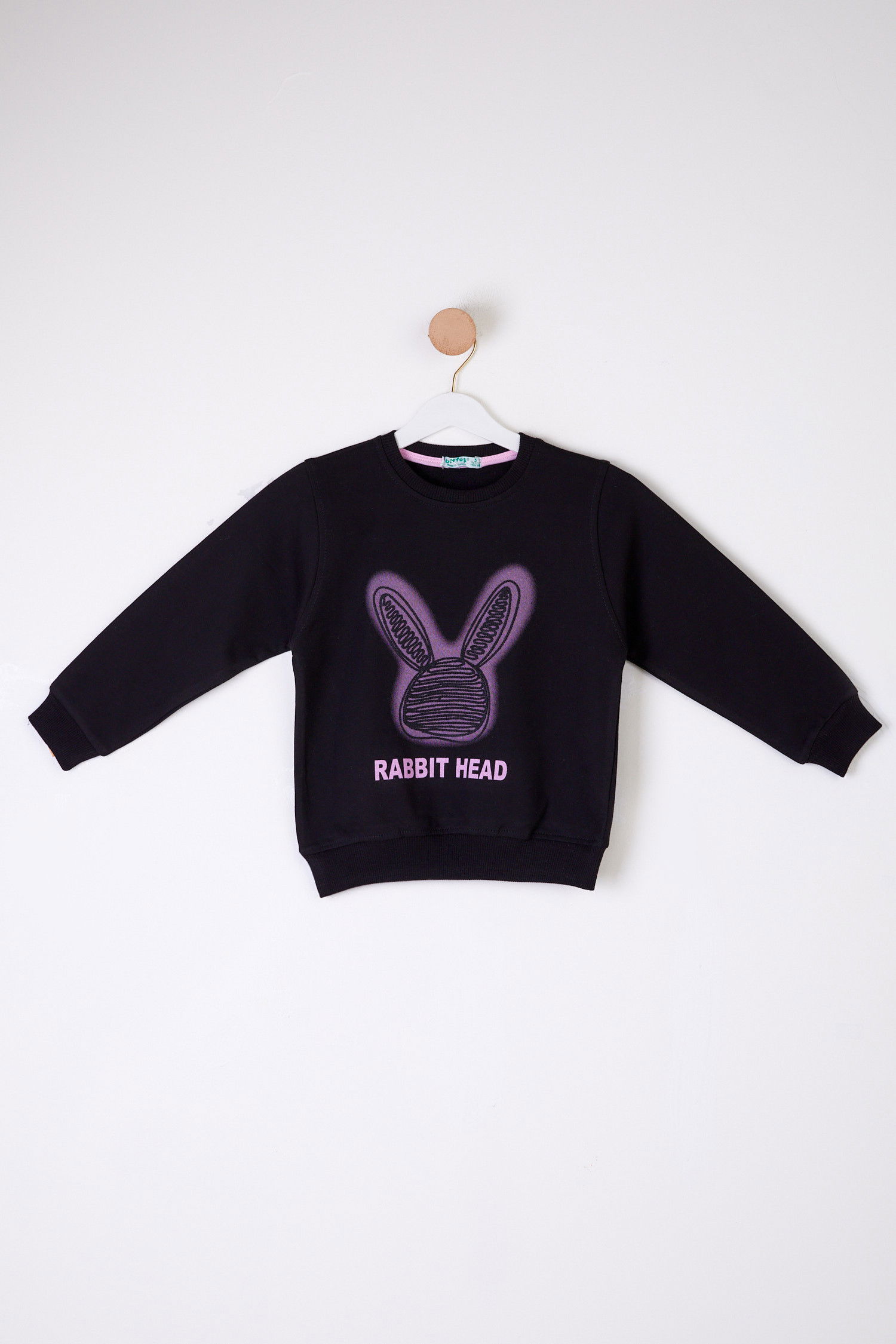 Kız Çocuk Siyah Tavşan Sweatshirt - 26101