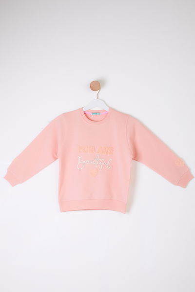 Kız Çocuk Pembe Beautiful Sweatshirt - 26105