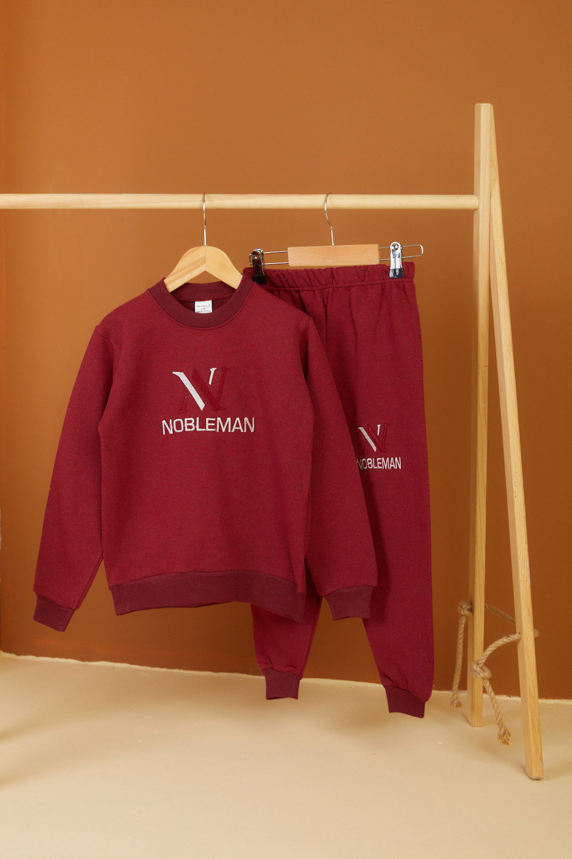 Erkek Çocuk Bordo Nakışlı İkili Takım - 26555