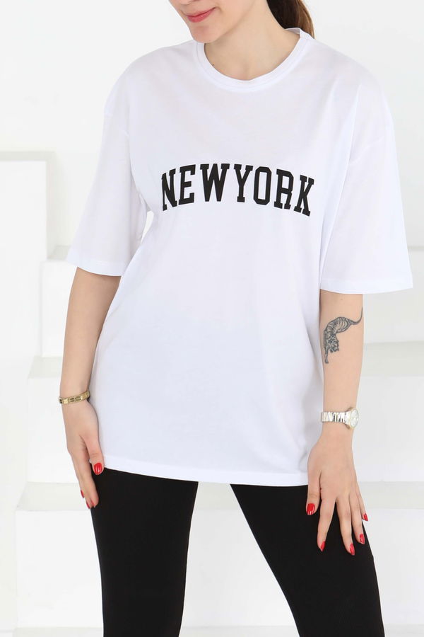 NEW YORK Baskılı Kısa Kollu T-Şhirt - 27125