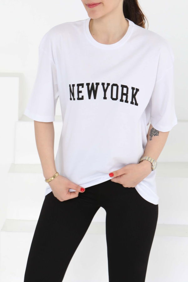 NEW YORK Baskılı Kısa Kollu T-Şhirt - 27125