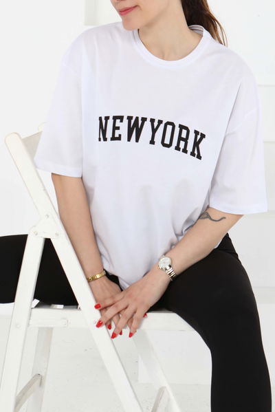 NEW YORK Baskılı Kısa Kollu T-Şhirt - 27125