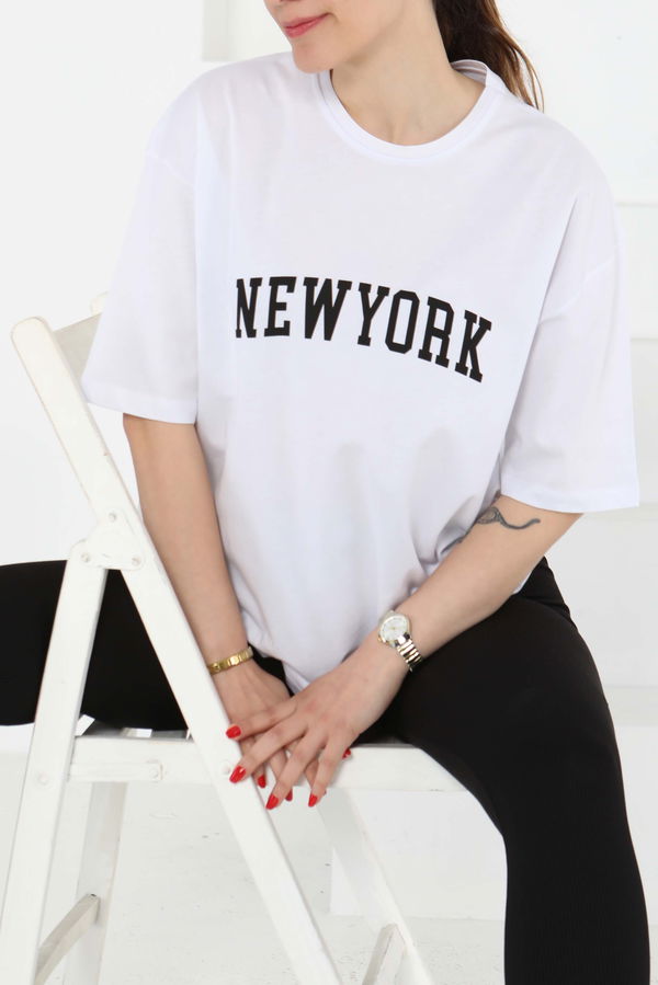 NEW YORK Baskılı Kısa Kollu T-Şhirt - 27125