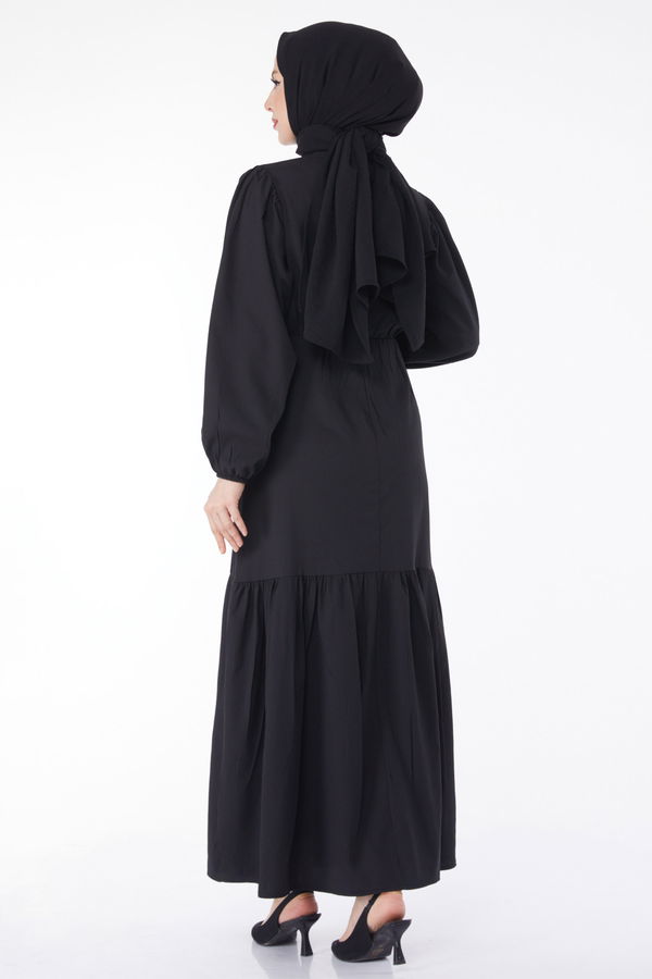 Beli Bağcıklı Elbise - 27303