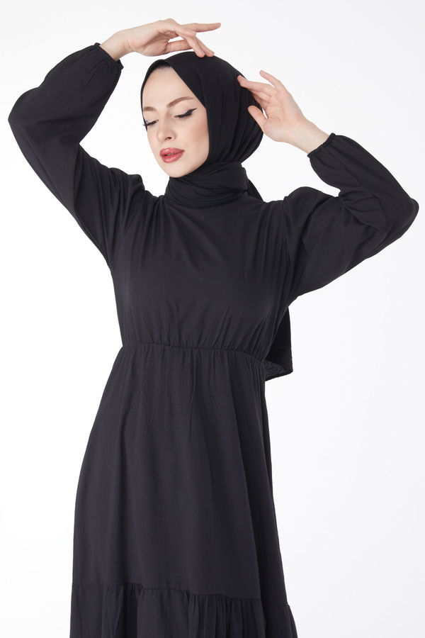 Beli Bağcıklı Elbise - 27303