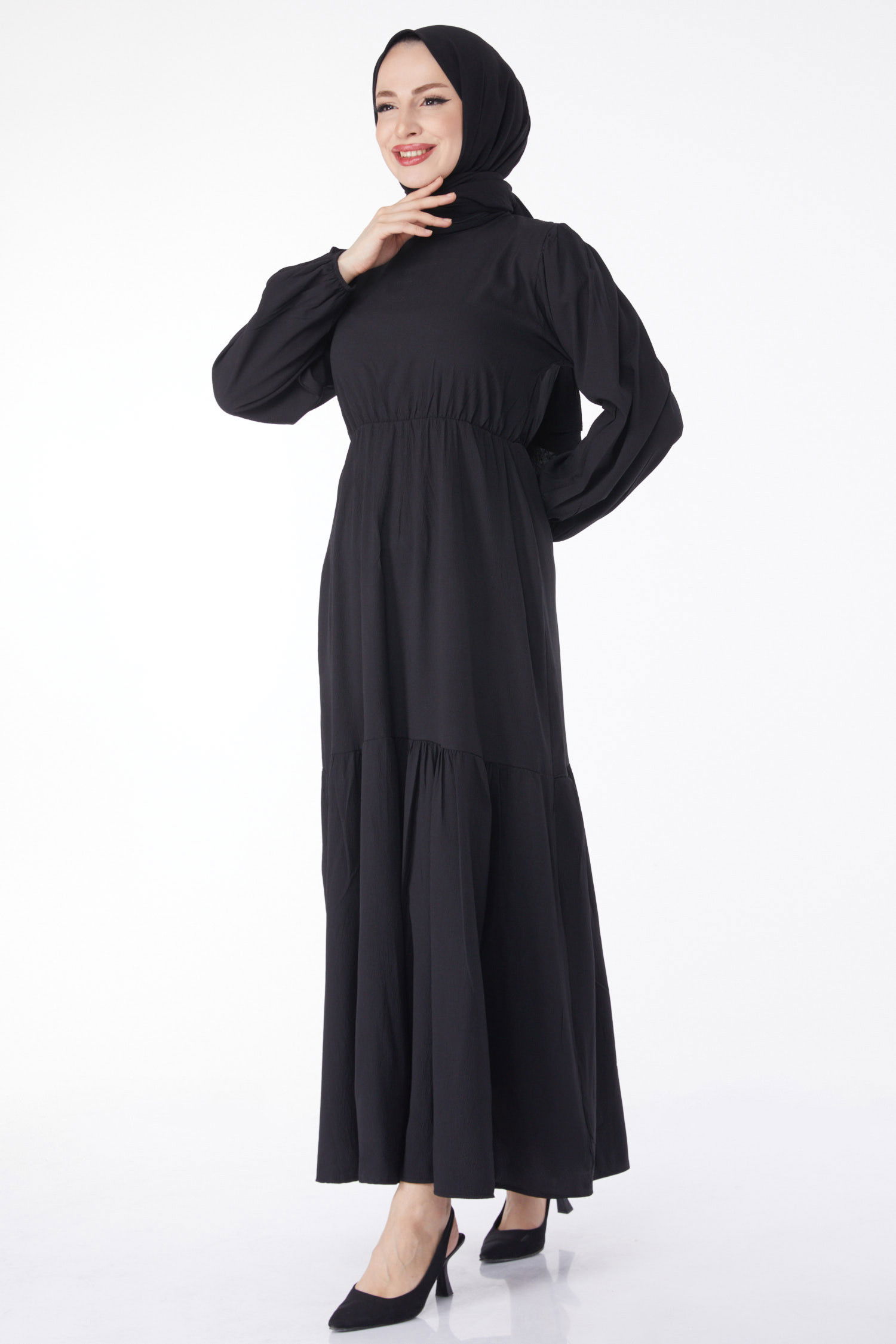 Beli Bağcıklı Elbise - 27303