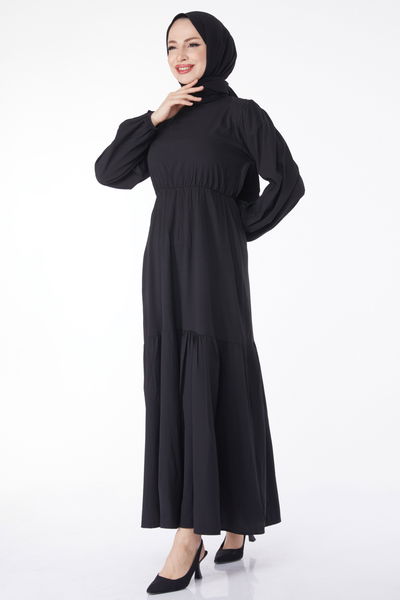Beli Bağcıklı Elbise - 27303