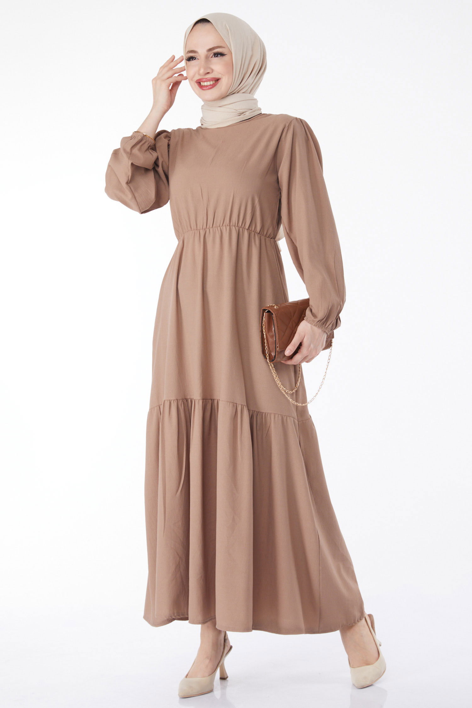 Beli Bağcıklı Elbise - 27303