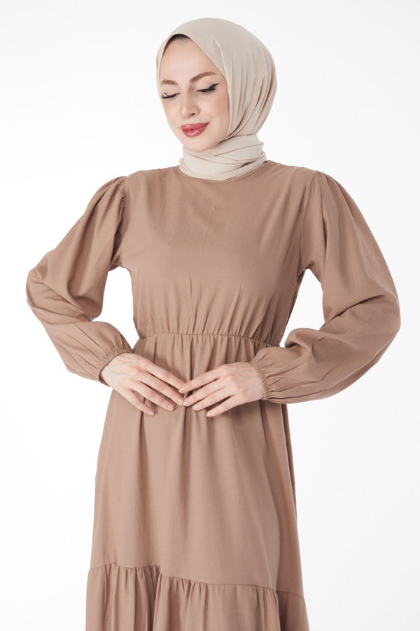 Beli Bağcıklı Elbise - 27303