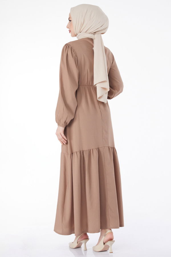 Beli Bağcıklı Elbise - 27303