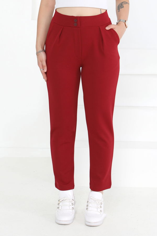 Çift Düğmeli Spor Pantolon - 27352