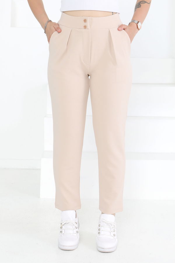 Çift Düğmeli Spor Pantolon - 27352