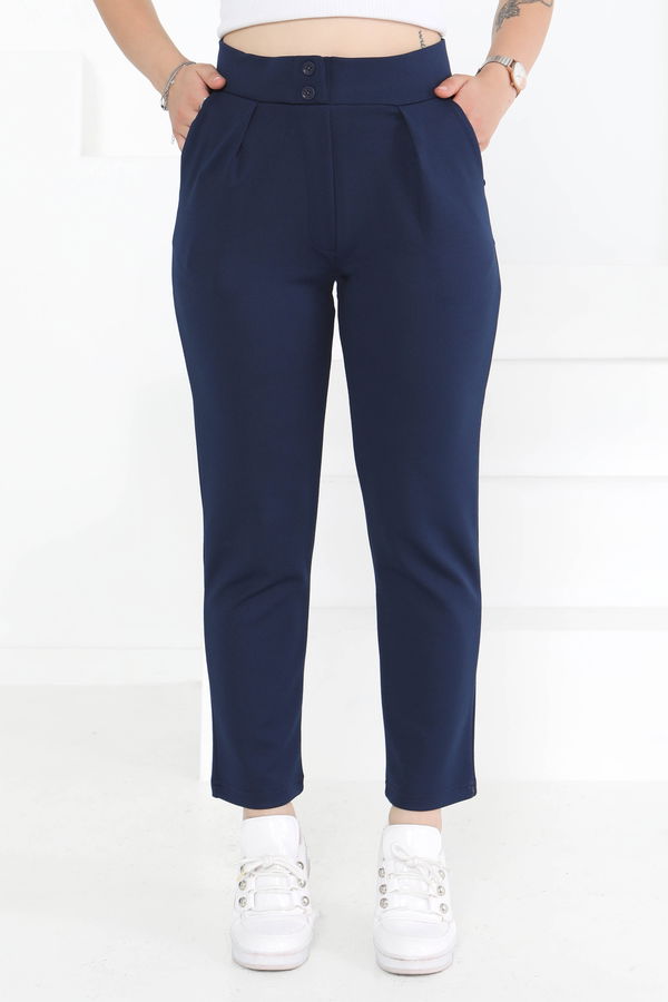 Çift Düğmeli Spor Pantolon - 27352