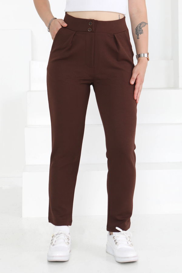 Çift Düğmeli Spor Pantolon - 27352