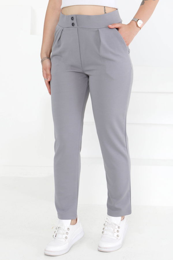 Çift Düğmeli Spor Pantolon - 27352