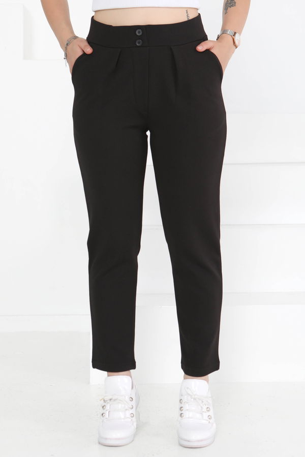 Çift Düğmeli Spor Pantolon - 27352