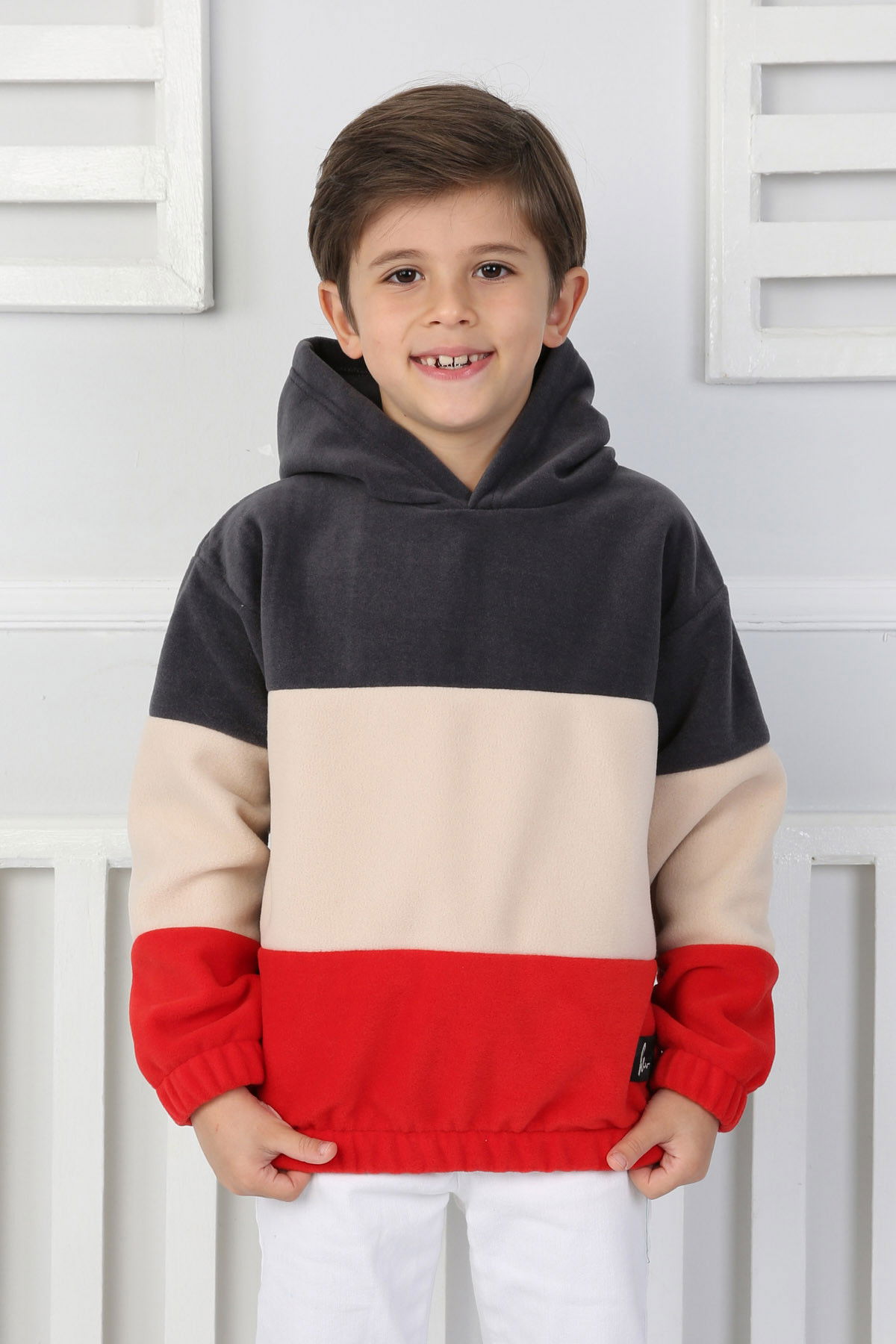 Erkek Çocuk Antrasit Renkli Çocuk Polar Sweat - 26725