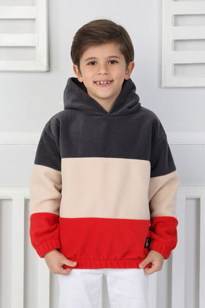 Erkek Çocuk Antrasit Renkli Çocuk Polar Sweat - 26725