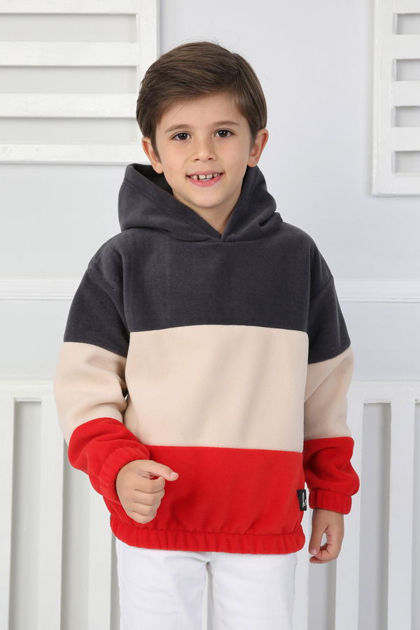 Erkek Çocuk Antrasit Renkli Çocuk Polar Sweat - 26725
