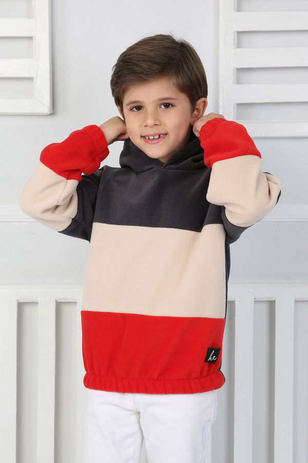 Erkek Çocuk Antrasit Renkli Çocuk Polar Sweat - 26725