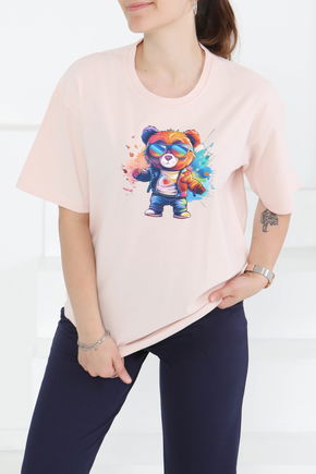 Baskılı Kısa Kollu T-Şhirt - 27349
