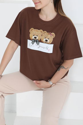 Baskılı Kısa Kollu T-Şhirt - 27348