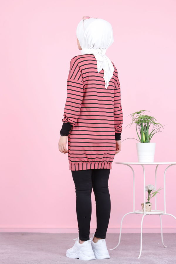 Düz Bisiklet Yaka Kadın Pembe 5258 SALAŞ TUNIK - 5258 PEMBE