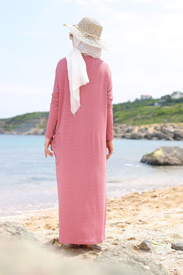 Düz Bisiklet Yaka Kadın Pembe 5268 ELBISE - 5268